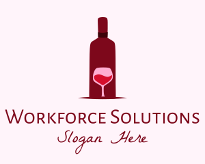 Wine Glass & Bottle logo design