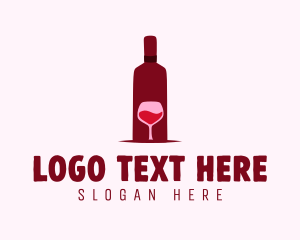 Wine Glass & Bottle logo