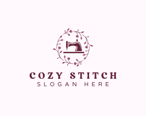 Floral Sewing Machine Embroidery  logo design