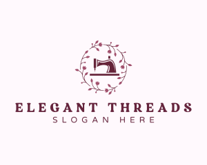 Floral Sewing Machine Embroidery  logo design