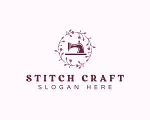 Floral Sewing Machine Embroidery  logo design