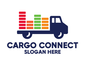 Colorful Cargo Truck logo design