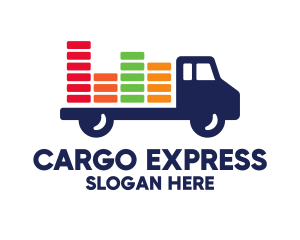 Colorful Cargo Truck logo design