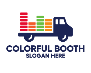 Colorful Cargo Truck logo design