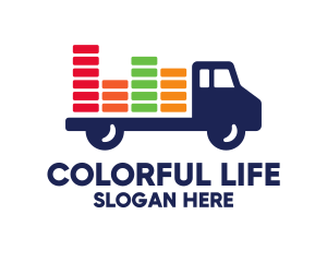 Colorful Cargo Truck logo design