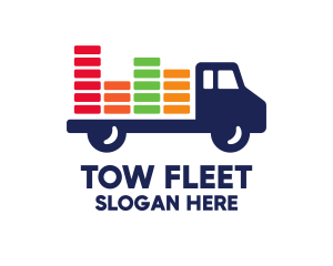 Colorful Cargo Truck logo design