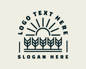 Land - Sun Wheat Harvest logo design