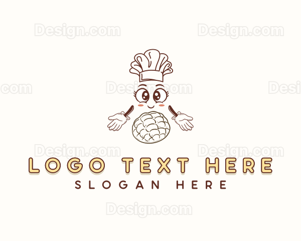 Cartoon Pastry Baker Logo