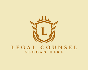Luxurious Crown Shield Lawyer logo