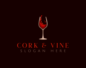 Wine Glass Drink logo design