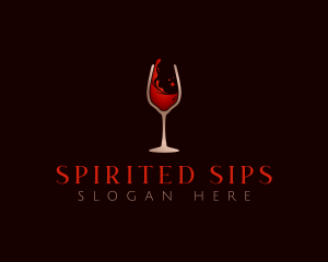 Wine Glass Drink logo design