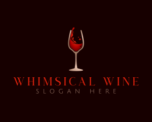 Wine Glass Drink logo design