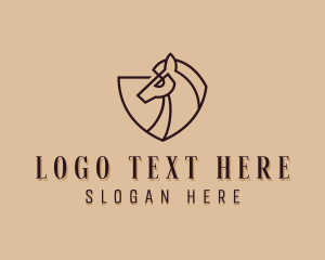 Heraldry - Luxury Horse Shield logo design