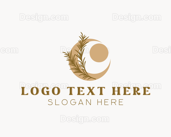 Rustic Moon Leaf Logo