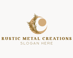 Rustic Moon Leaf logo design