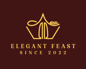 Royal Utensil Crown Dining logo design