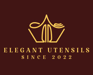 Royal Utensil Crown Dining logo design