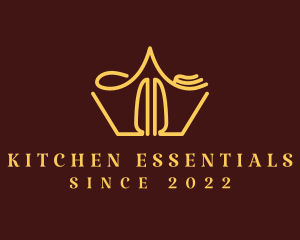 Royal Utensil Crown Dining logo design