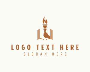 Book Torch Hand Reading logo