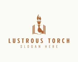 Book Torch Hand Reading logo design