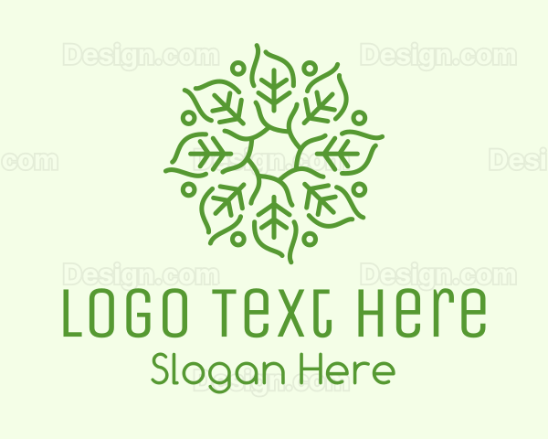 Christmas Leaf Ornament Logo