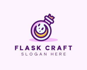 Moon Potion Flask logo design