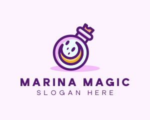 Moon Potion Flask logo design