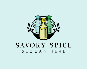 Seasoning Flask Bottle logo design