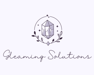 Luxe Wreath Gemstone logo design