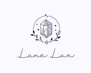 Luxe Wreath Gemstone logo design