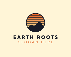 Mountain Sunset Stripe logo design