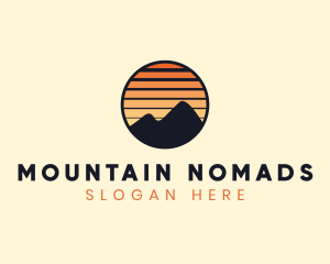 Mountain Sunset Stripe logo design