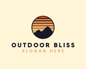 Mountain Sunset Stripe logo design