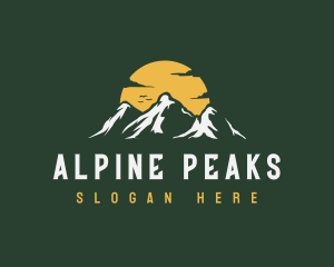 Mountain Sunset Peak logo design