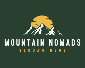 Mountain Sunset Peak logo design