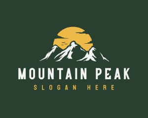 Mountain Sunset Peak logo design