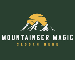 Mountain Sunset Peak logo design