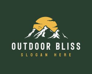 Mountain Sunset Peak logo design