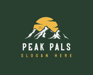 Mountain Sunset Peak logo design