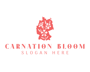 Carnation Flower Map logo design