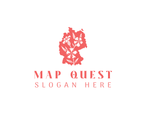 Carnation Flower Map logo design