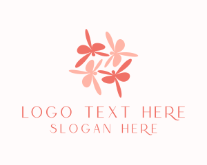 Pink Flower Dragonflies logo