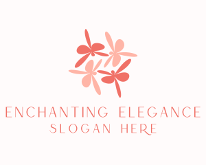 Pink Flower Dragonflies logo design