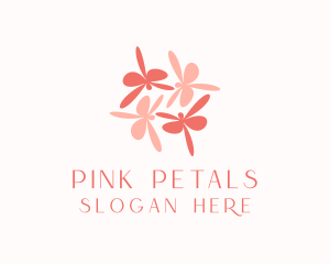 Pink Flower Dragonflies logo design