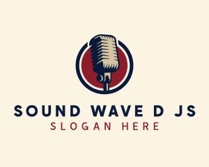 Music Podcast Microphone logo design