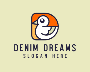 Pigeon Bird Letter D logo design