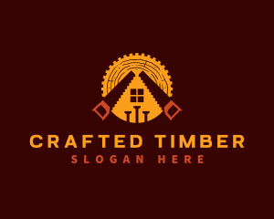 Woodwork Saw House logo design