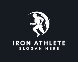 Running Man Athlete logo design