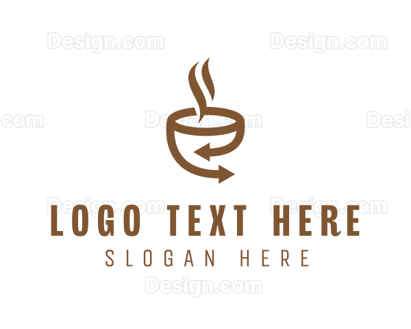 Brown Coffee Arrow Logo