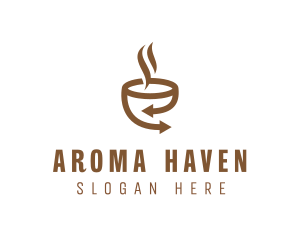 Brown Coffee Arrow logo design